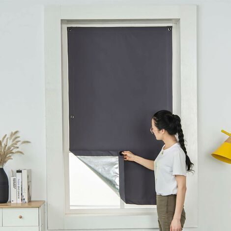 TONCHEAN Blind Curtains With Suction Cup Thermal Insulated For Sun Beam Reflector Roof Windows Velux Sucker 60x120Cm Dark Grey