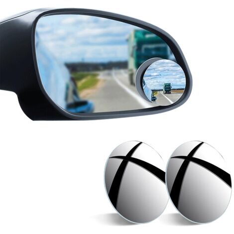 Blind Spot Mirrors Real Glass Car Side Mirror 360° Wide Angle Adjustable Round 2pcs