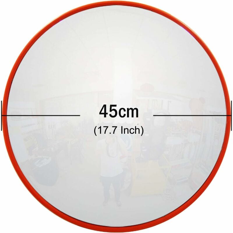 Dayplus - Blind Spot Wide Angle Mirror Shop Security Curved Convex Driveway Traffic Road 45cm