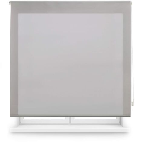 Blindecor Ara  Tenda a rullo traslucida tinta unita - Argento grigio, 120 x 175 cm (Larghezza x Altezza)  Dimensioni del tessuto 117 x 170 cm  Tenda per interne