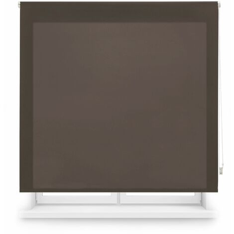 Blindecor Ara  Tenda a rullo traslucida tinta unita - Marrone scuro, 100 x 175 cm (Larghezza x Altezza)  Dimensioni del tessuto 97 x 170 cm  Tenda per interne