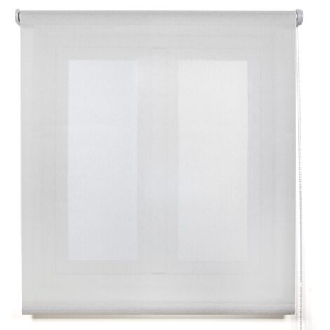 Blindecor Belmont - Tenda avvolgibile in tessuto traslucido lucido, colore: grigio argento, 130 x 180 cm (larghezza per altezza). Dimensioni del tessuto: 127 x 175 cm. Tende per finestre