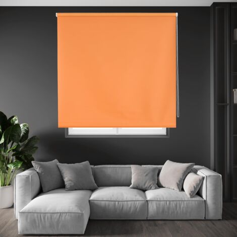 Blindecor Draco Tenda a rullo oscurante - Arancia, 100 x 230 cm (Larghezza x Altezza)  Dimensioni del tessuto 97 x 225 cm. Tende termiche oscuranti