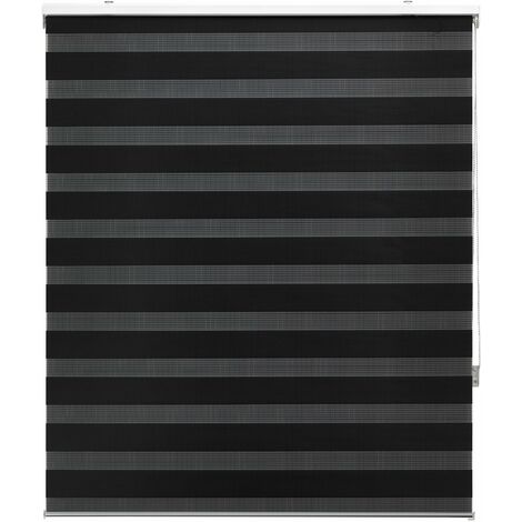 Blindecor Estor-Notte e Giorno Tenda Avvolgibile, Poliestere, Nero, 115 x 250 cm