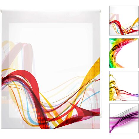 Blindecor - MOD. W-V-28517 – Tenda a Rullo Trasparente, Stampa Digitale, Dimensione: 130 x 180 cm, Multicolore