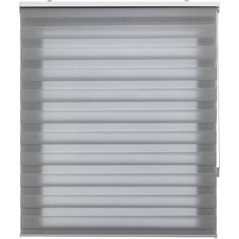 Blindecor Tende avvolgibili su misura notte e giorno - Colore grigio, tenda da 115 x 250 cm (larghezza x altezza). Dimensioni del tessuto 112 x 245 cm. Tende notte e giorno
