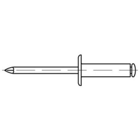 Blindniete Alu/Stahl verzinkt Flachkopf K 9,5 3,2 x 16 S 500 Stk