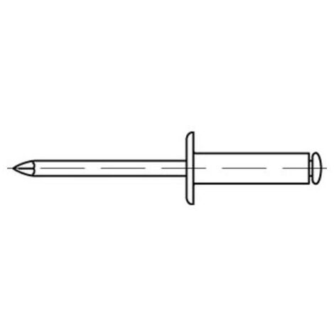 Blindniete Alu/Stahl verzinkt Flachkopf K 9,5 3,2 x 6 S 500 Stk