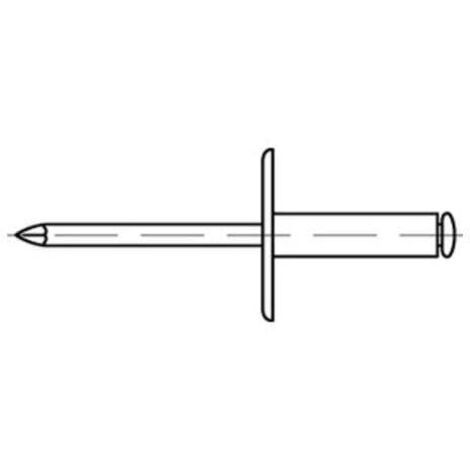 Blindniete Stahl verzinkt Flachkopf K 16 4,8 x 10,3 S 250 Stk