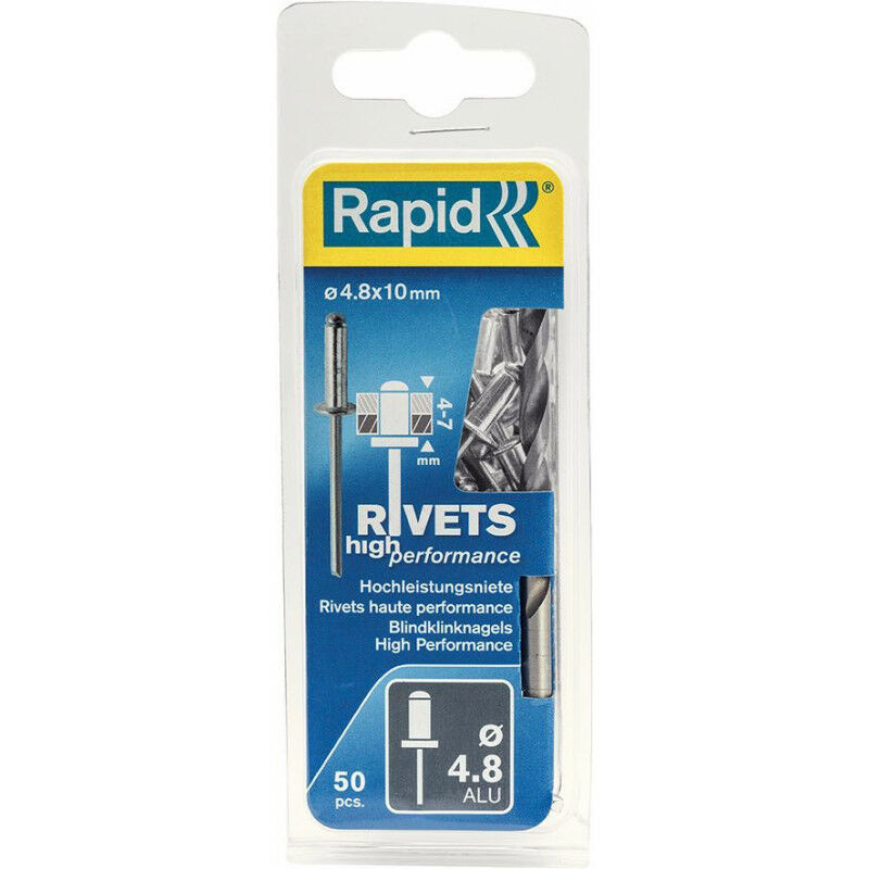 

Remaches Universal Ř 48 X 10 Mm Incl. Perforar 50 Unidades Blister Rápida