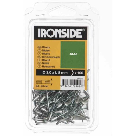 Blindnieten 3,0/8 mm Aluminium, Verpackungsinhalt 100 Stück