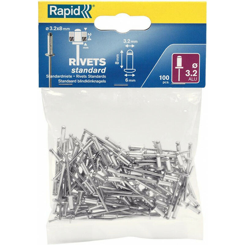 

Remaches Estándar Ř 32 Mm X 8 100 Unidades Rápido