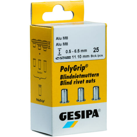 Blindnietmutter PolyGrip® Nietschaft dxl 9x18mm M6 VA A2 25 St.