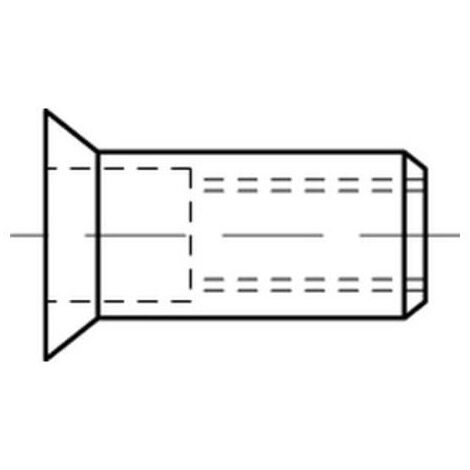 Blindnietmuttern A 4 Senkkopf M 8 / 4,0 - 6,0 S 100 Stk