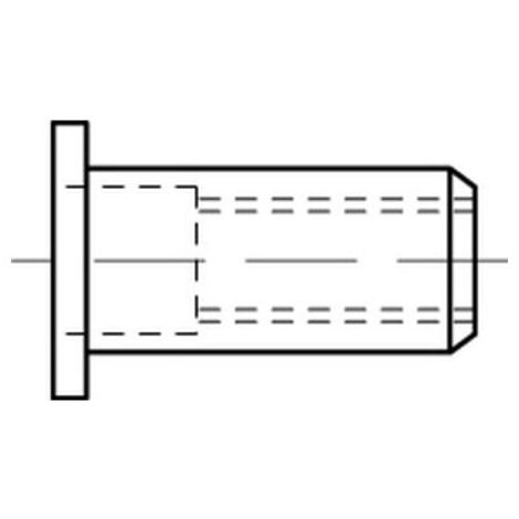 Blindnietmuttern Alu-Legierung Flachkopf M 4 / 2,5 - 4,5 S 500 Stk