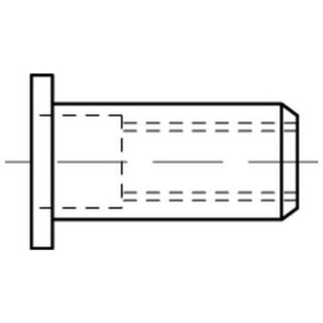 Blindnietmuttern Alu-Legierung Flachkopf M 5 / 0,25 - 3,0 S 500 Stk