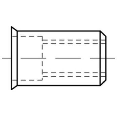 Blindnietmuttern Stahl gal Zn kl. Senkkopf M 5 / 0,25 - 3,0 S 500 Stk