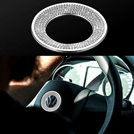 Bling Bling Coche Volante Decoración Interior Accesorios Volante Logo Diamante Pegatina Cubierta Diy Rhinestone Volante Pegatina (Compatible Con Volkswagen)