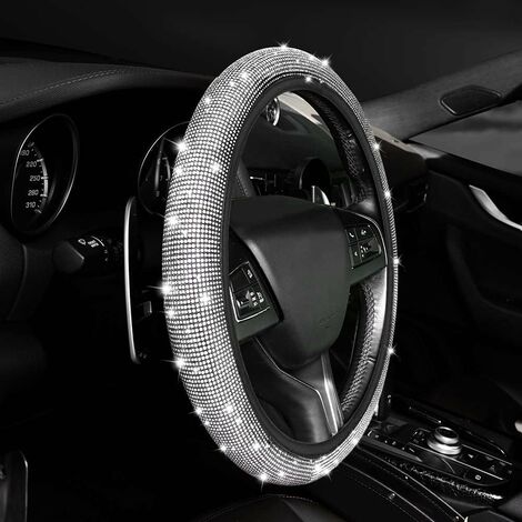 Bling Funda para Volante, Mujer Diamante Funda para Volante Universal para Vehículo/Coche/Auto/SUV, Cristal Diamante Fundas para Volante de Coche para la Mayoría de los Coches (36-38cm, Colorida)