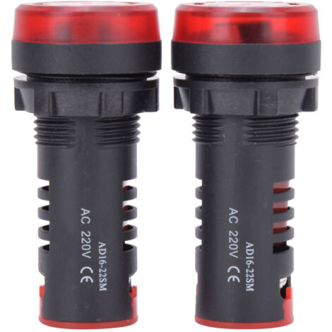 Blinkende rote LED-Alarmleuchte – 10 Stück – Akustischer Summer – 220 V Wechselstrom