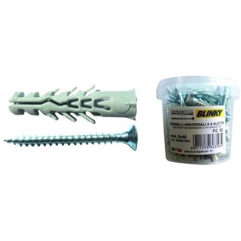 Blinky Tasselli 6-Alette Secchio 150 Pezzi con Vite 5mm