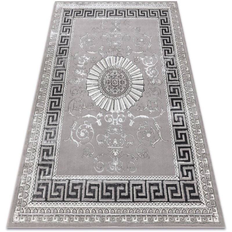 Bliss Z160AZ246 carpet dark grey / grey - Frame, greek, exclusive, structural grey 140x190 cm