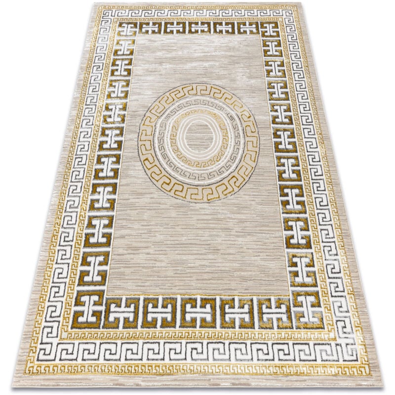 Bliss Z205AZ127 carpet cream / gold - Frame, greek, modern, structural beige 140x190 cm