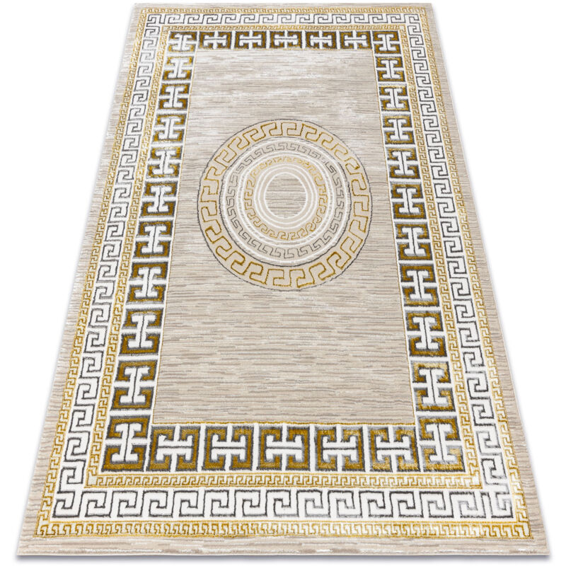 BLISS Z205AZ127 carpet cream / gold - Frame, greek, modern, structural beige 200x290 cm