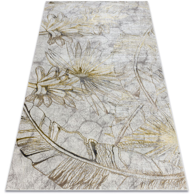 Bliss Z218AZ237 carpet cream / gold - Flowers, modern, structural beige 200x290 cm