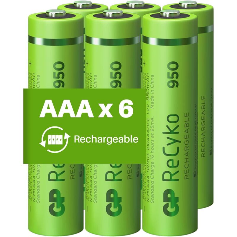 GP BATTERIES Blist Piles Rechargeable AAA 950 mAh pack de 4+2 piles Offertes