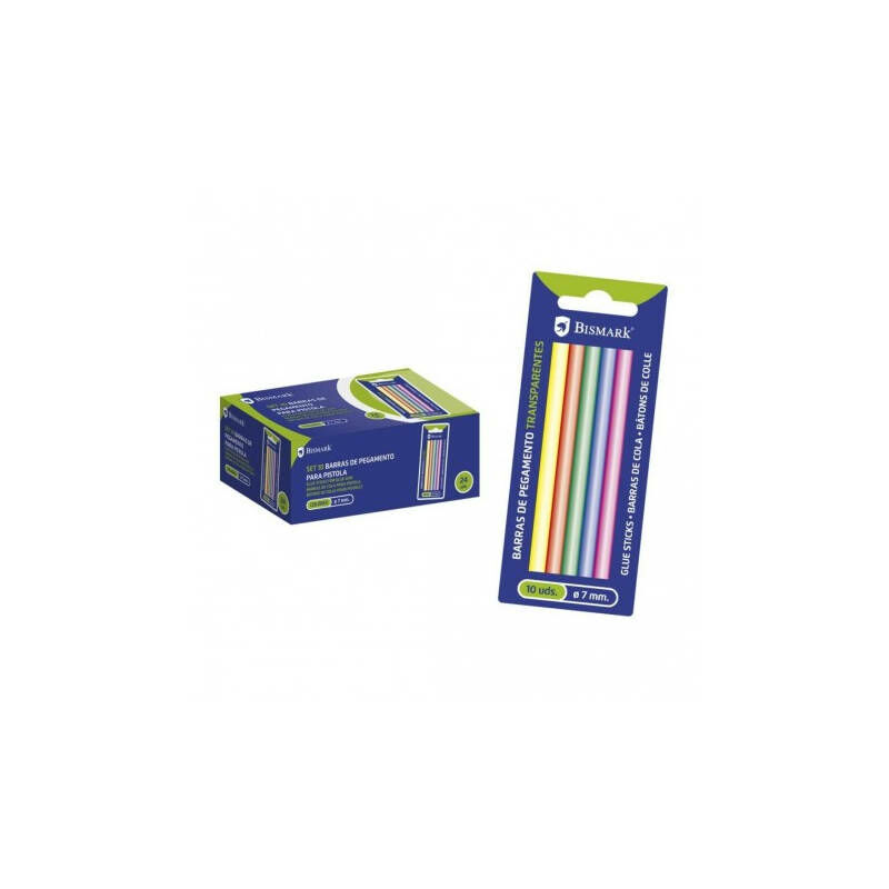 Image of Blister 10 stick di colla siliconica colori assortiti 7,2 x 100 mm. Bismark