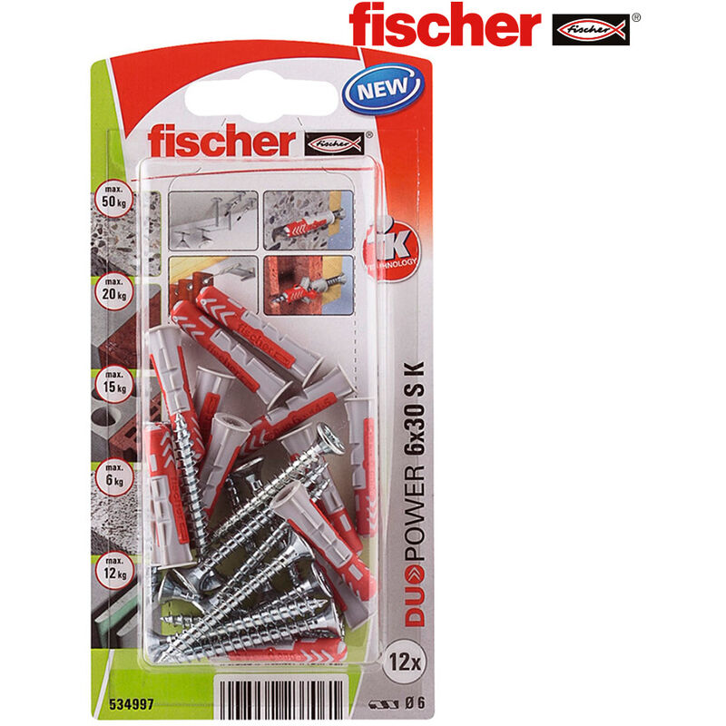 

96276 BLISTER 12 TACOS + TORNILLOS DUOPOWER 6X30 - Fischer