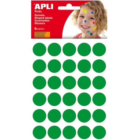 Blister 180 Unità Gometti Rotondi Colore Verde Ø20mm
