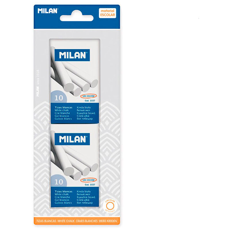 

MILAN Blister 2 cajas 10 tizas blancas milan