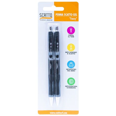 Penna Gel Scatto Clack 0.7Mm 2Pz Nero - pryma