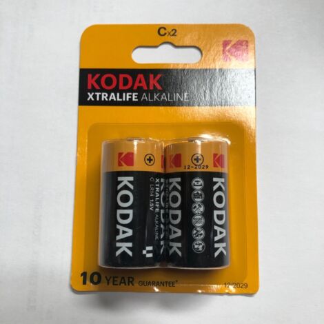 Blister 2 Piles LR14 Type C KODAK XTRALIFE ALKALINE 10 ans