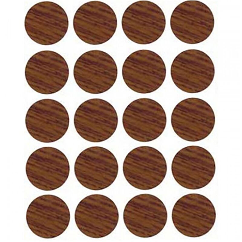 Blisterpackung mit 20 selbstklebenden Schraubverschlüssen. Walnuss 13mm 90915