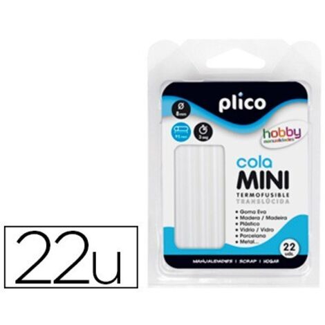 BLISTER 22 BARRITAS COLA TRANSPARENTE TERMOFUSIBLE 100X8MM