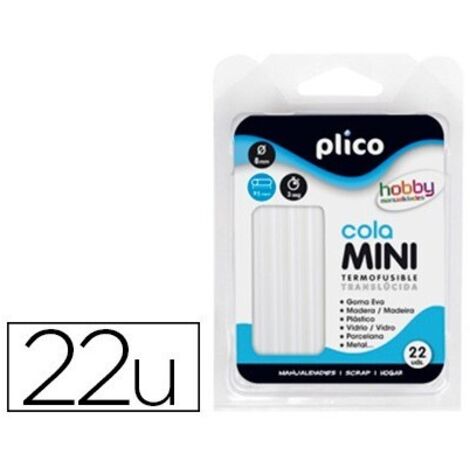 BLISTER 22 STICKS TRANSPARENTER SCHMELZKLEBER 100X8MM
