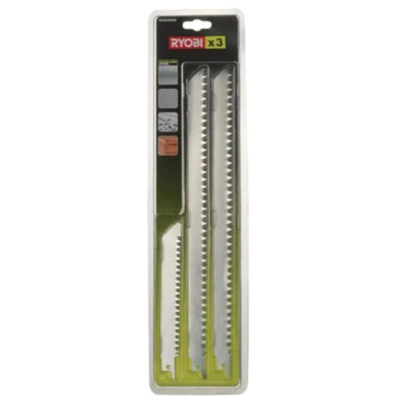 Lot de 3 lames scie sabre - acier et inox - 300/152mm - RAK03SSRB - Ryobi