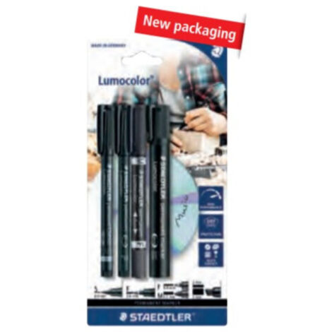 BLISTER 4 LUMOCOLOR PERMANENT 60 BK, SURTIDO STAEDTLER 60 BK
