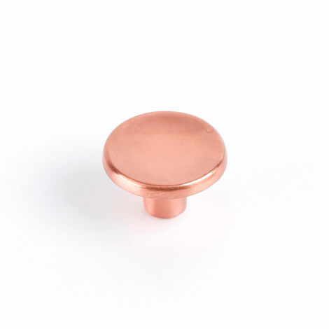 Blister avec 2 boutons de meuble ronds en zamak avec finition or rose mat mod.774 ø35mm rei.