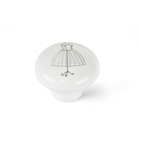 Blister avec 4 boutons de meuble ronds en porcelaine finition illustrée mod.e817 ø40mm rei.