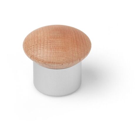 Blister avec 6 boutons en aluminium avec finition en aluminium - transparent., Dimensions: 30x30x25mm et ø: 30mm - talla