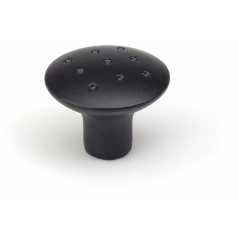 Blister con 2 pomos redondos para mueble fabricado en zamak acabado negro mate mod. e744g ø35mm rei