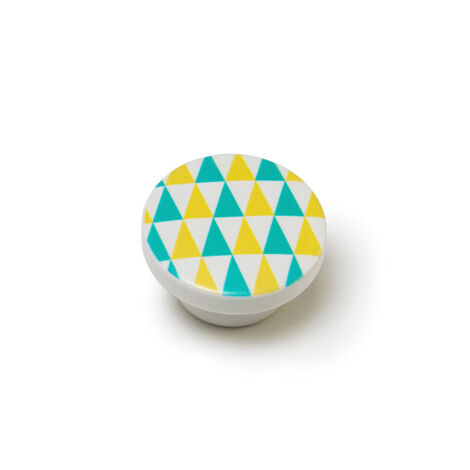 Blister con 4 pomos redondos para mueble fabricado en madera acabado azul mod. e223 ø38mm rei