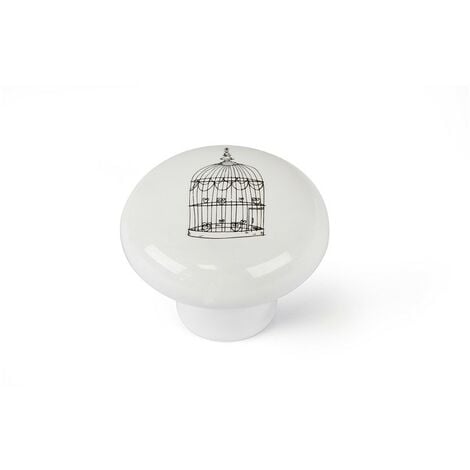 Blister con 4 pomos redondos para mueble fabricado en porcelana acabado ilustrado mod.e815 ø40mm rei