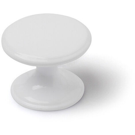 BLISTER CON 4 POMOS REDONDOS PARA MUEBLE FABRICADO EN ZAMAK ACABADO BLANCO MOD. 756 Ø33mm REI