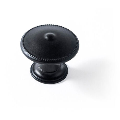 Blister con 4 pomos redondos para mueble fabricado en zamak acabado negro mate mod. 3121 ø30mm rei