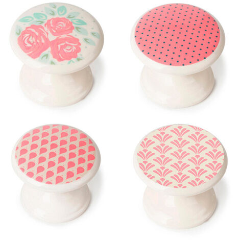 Blister con 4 pomos redondos para mueble fabricado en zamak estilo decorativo mod. m4 ø33mm rei